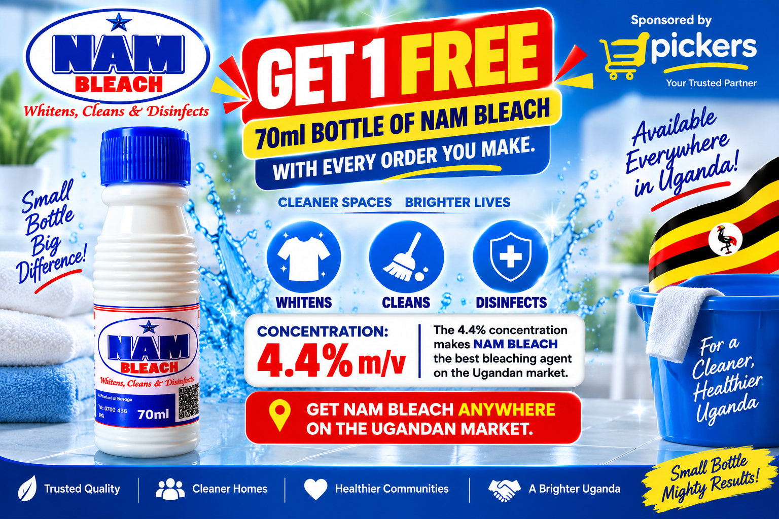 Every order comes with a 70ml of NAM Bleach 4.4 m/v